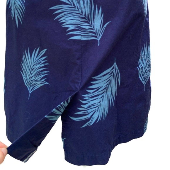 KYs Hawaiian Hibiscus Flowers Palm Leaves Shift Dress Blue Large - Picture 4 of 6